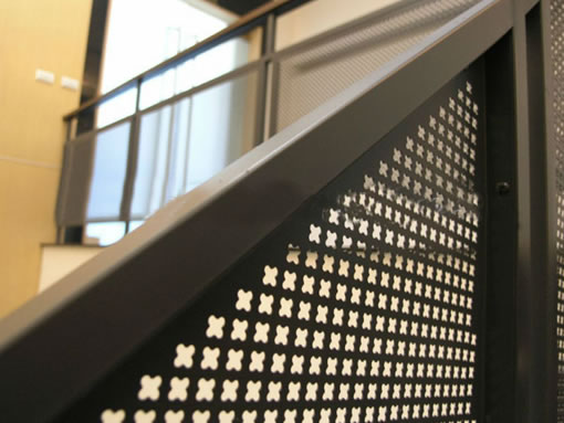 Perforated Architectural Wire Mesh Used as Stair Fencing