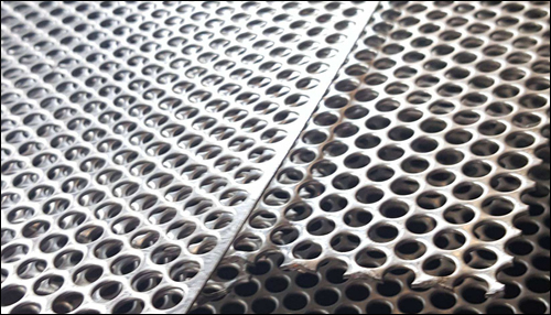 Perforated carbon steel sheets round hole staggered