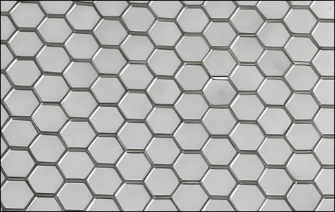 3003-H14 aluminum hexagonal perforated sheet 20 gauge 1/4 inch holes decorative mesh