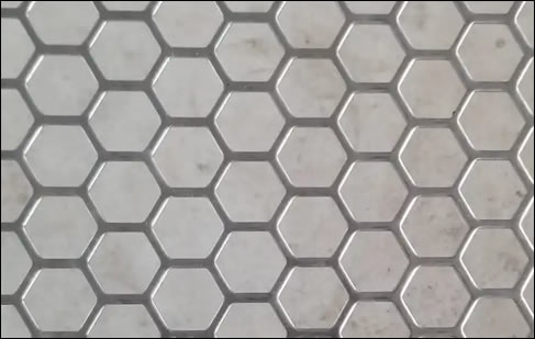 Hexagonal hole perforated rack panels grey powder coated for cabinets