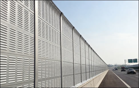 Perforated Acoustic Barrier Wall Panels of galvanized steel perforated painted