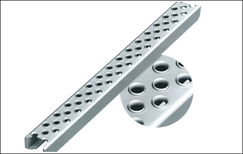 Carbon steel perforated anti-skip ladder steps