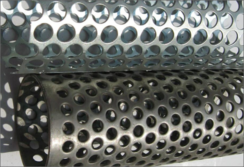 Round hole punched mild steel filter pipes
