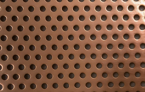Decorative round hole perforated copper sheet filling panels